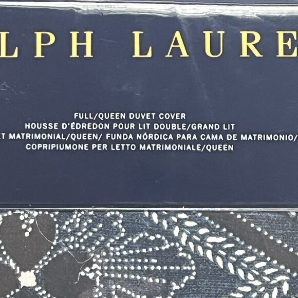 Ralph Lauren Francois FULL/QUEEN Navy Pattern Duvet Cover ~ New - Picture 6 of 10
